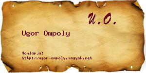 Ugor Ompoly névjegykártya